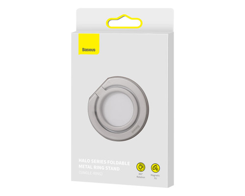 Підставка для мобільного Baseus Halo Series Foldable Metal Ring Stand（Single-ring）Silver (SUCH000012)