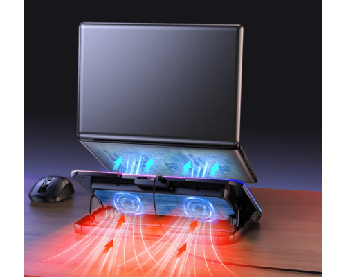 Підставка для ноутбука HOCO DH19 Cool RGB notebook cooling stand Black (6942007624824)