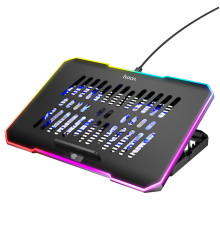 Підставка для ноутбука HOCO DH19 Cool RGB notebook cooling stand Black (6942007624824)