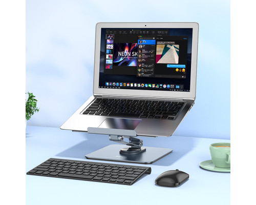 Підставка для ноутбука HOCO PH52 Plus Might metal rotating laptop holder Metal Gray (6931474788986)