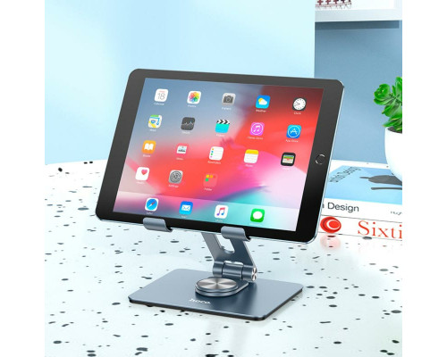 Підставка для планшета HOCO PH52 Might metal rotating tablet desktop holder Metal Gray (6931474788979)