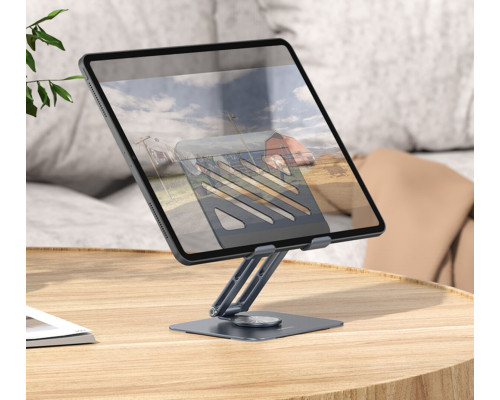 Підставка для ноутбука BOROFONE BH115 Vito metal rotating tablet holder Metal Gray (6941991112447)