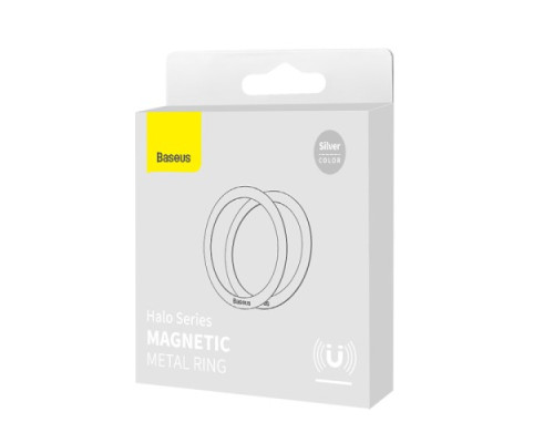 Пластина для MagSafe Baseus Halo Series Magnetic Metal Ring (2pcs/pack) Silver PCCH000012 mag-693217261204756326