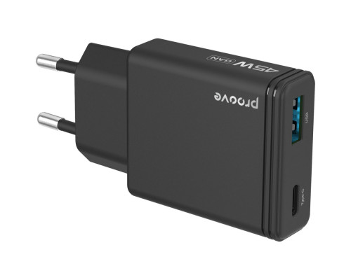 МЗП Proove Slender 45W (Type-C + USB) black 2003000310238 6901116372651