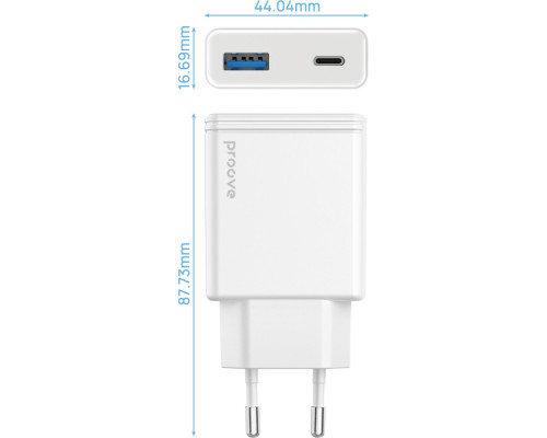 МЗП Proove Slender 45W (Type-C + USB) white 2003000311167 6901111482164