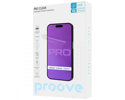 Захисна гідрогелева плівка Proove Hydrogel Screen Protection PRO Clear