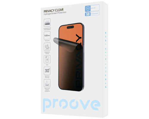 Захисна гідрогелева плівка Proove Hydrogel Screen Protection PRIVACY Clear 2003000282528 6901116001988