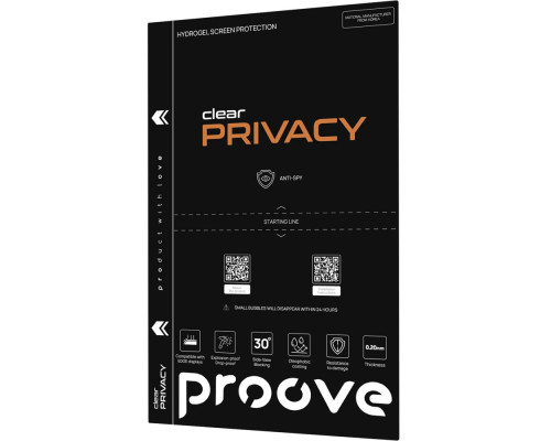 Захисна гідрогелева плівка Proove Hydrogel Screen Protection PRIVACY Clear 2003000282528 6901116001988