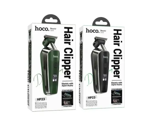 Електрична машинка для стрижки волосся з алмазним гравіюванням HOCO HP23 Black mag-6942007623773144366