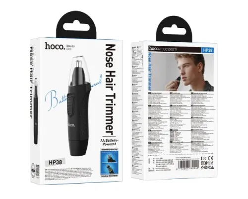 Тример для носа HOCO HP38 Dry battery nose hair trimmer black mag-6942007662949146756