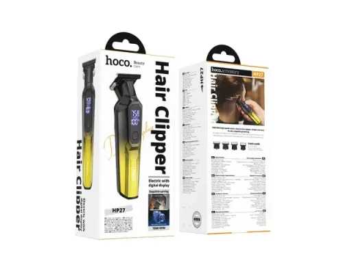 Електрична машинка для стрижки волосся HOCO HP27 Engraving electric hair clipper Gold mag-6942007674638153733