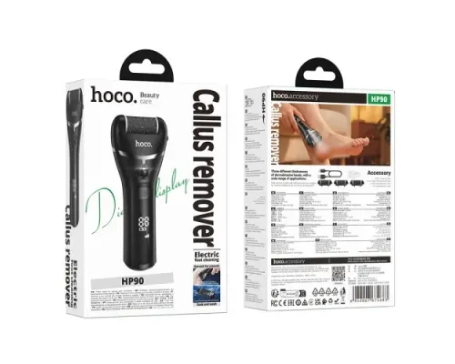 Електрична роликова пилка HOCO HP90 electric foot dermabrasion device Black mag-6942007674683153735