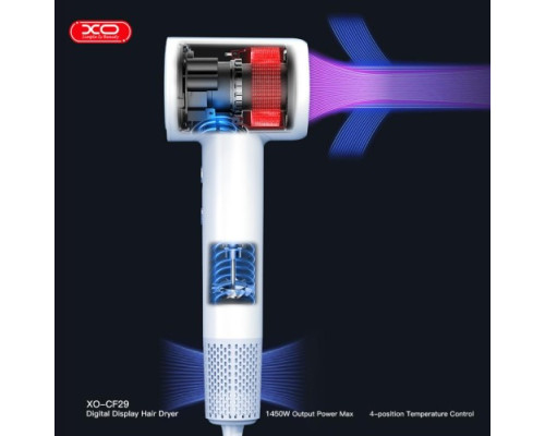 Фен XO CF29 Digital Display Intelligent Temperature Control High Speed Hair Dryer Білий mag-692068086150760202