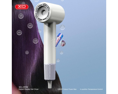 Фен XO CF29 Digital Display Intelligent Temperature Control High Speed Hair Dryer Білий mag-692068086150760202