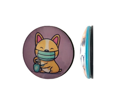 Тримач Поп Сокет NEW GLASS (Скло) PUPPY CORGI №21 mag-2000001392348101844