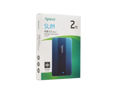 PHD External 2.5'' Apacer USB 3.2 Gen.1 AC237 2Tb Blue (color box) (AP2TBAC237U-1)