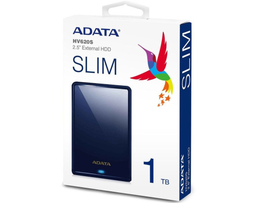 PHD External 2.5'' ADATA USB 3.2 Gen. 1 DashDrive Classic HV620S 1TB Slim Blue (AHV620S-1TU31-CBL)