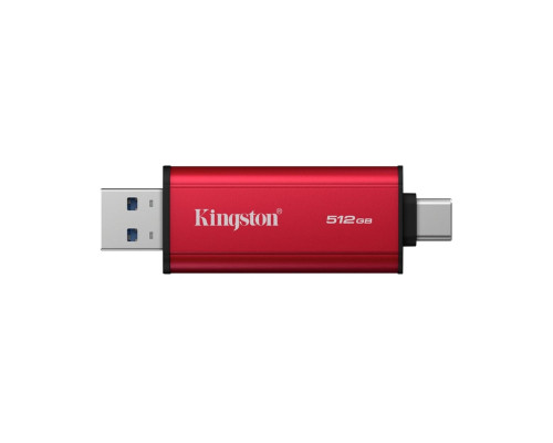 Портативний SSD Kingston Dual USB-A/C 512GB Dual Portable 1050MB/s USB 3.2 Gen 2 Red/Black (SPSD/512GB)