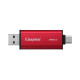 Портативний SSD Kingston Dual USB-A/C 512GB Dual Portable 1050MB/s USB 3.2 Gen 2 Red/Black (SPSD/512GB)