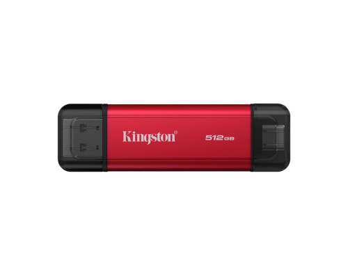 Портативний SSD Kingston Dual USB-A/C 512GB Dual Portable 1050MB/s USB 3.2 Gen 2 Red/Black (SPSD/512GB)