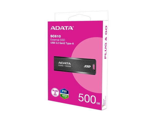 Портативний SSD ADATA SC610 500GB USB 3.2 550/500Mb/s Black (SC610-500G-CBK/RD)