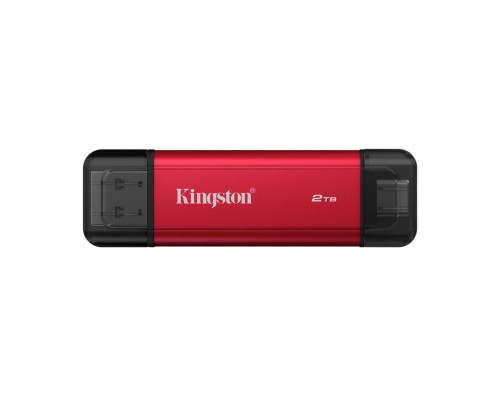 Портативний SSD Kingston Dual USB-A/C 2TB Dual Portable 1050MB/s USB 3.2 Gen 2 Red/Black (SPSD/2TB)