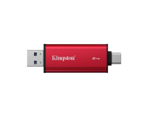 Портативний SSD Kingston Dual USB-A/C 2TB Dual Portable 1050MB/s USB 3.2 Gen 2 Red/Black (SPSD/2TB)