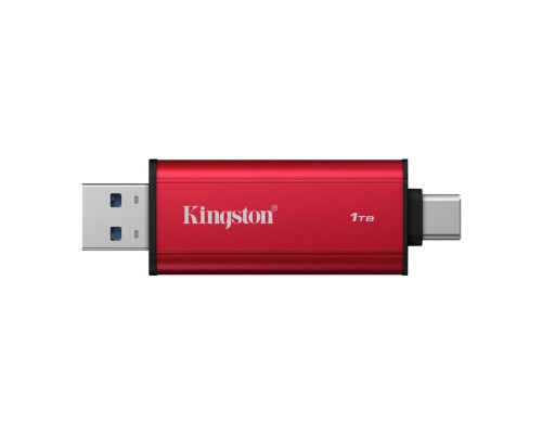 Портативний SSD Kingston Dual USB-A/C 1TB Dual Portable 1050MB/s USB 3.2 Gen 2 Red/Black (SPSD/1TB)