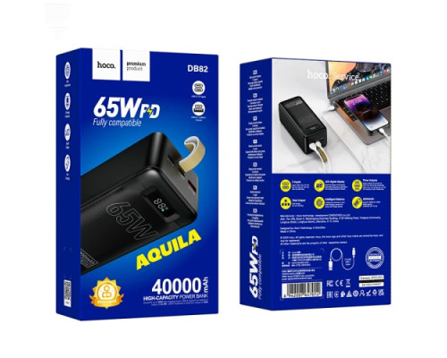 УМБ Hoco DB82 Aquila PD65W fully compatible 40 000mAh Black mag-6942007647014136321