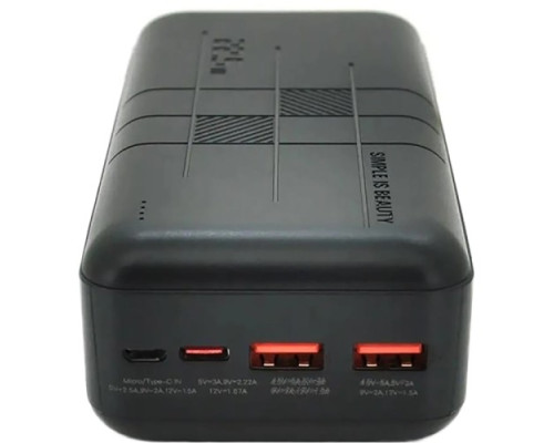 Універсальна мобільна батарея XO PR189 fast charge light display PD20W+QC22.5W 30 000 mAh Чорний mag-692068083202654842