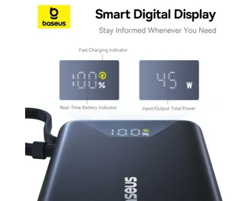 УМБ Baseus PicoGo Digital Display Power Bank 10000 mAh 45W Black P10076803123-00 mag-6932172678715145732