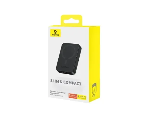 УМБ Baseus Magnetic Mini Air Wireless Power Bank 10000mAh 20W Black P10059001113-00 mag-6932172636166145702