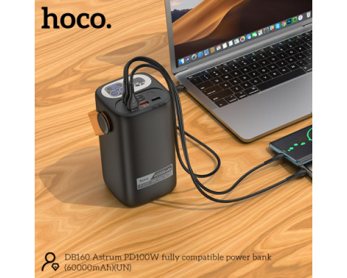 УМБ Hoco DB160 Astrum PD100W fully compatible power bank 60 000mAh Black mag-6942007647021136322