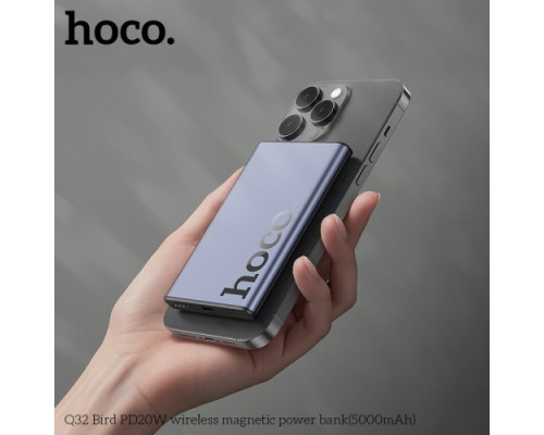 УМБ Hoco Q32 Bird PD20W wireless magnetic power bank(5000mAh) Metal Gray mag-6942007634076143167