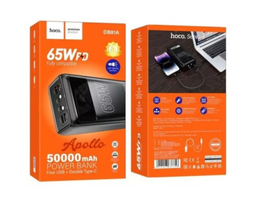 УМБ Hoco DB81A Apollo PD65W fully compatible power bank 50 000mAh Black mag-694200763775657122