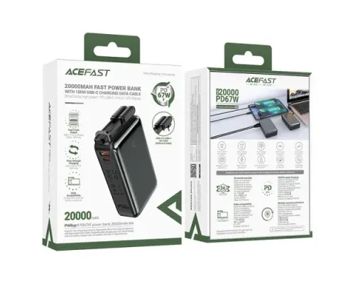 УМБ ACEFAST M4 PD67W power bank 20 000 mAh Black mag-6974316282723153271