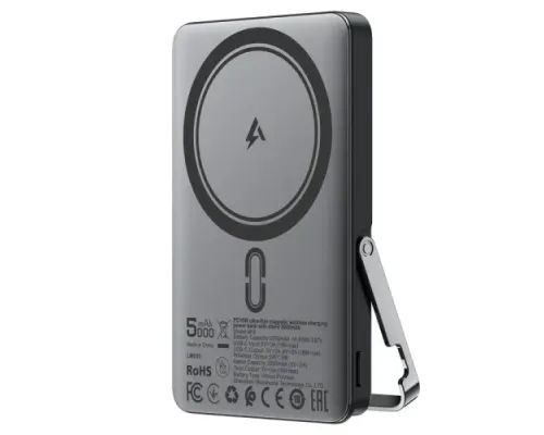 УМБ ACEFAST M16 PD18W ultra thin MagSafe wireless charging power bank with stand 5 000 mAh Black mag-6974316283997153295