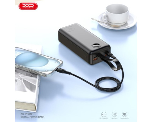 Універсальна мобільна батарея XO PR240 USB-C 20W/USB-A 22.5W Fully 30 000 mAh Чорний mag-692068085554454848