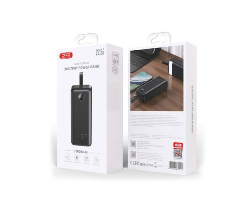 Універсальна мобільна батарея XO PR240 USB-C 20W/USB-A 22.5W Fully 30 000 mAh Чорний mag-692068085554454848