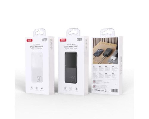 Універсальна мобільна батарея XO PR252 Lighted Mobile Power 20 000 mAh Чорний mag-6920680860494142578
