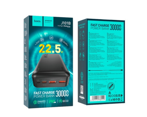 УМБ Hoco J101B Astute 22.5W fully compatible 30.000mAh Black mag-693147478251946161