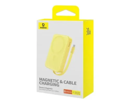 УМБ Baseus Magnetic Mini Wireless Fast Charge Type-C Edition 10 000 mAh 30W Yellow P1002210BY23-00 mag-6932172642808153212