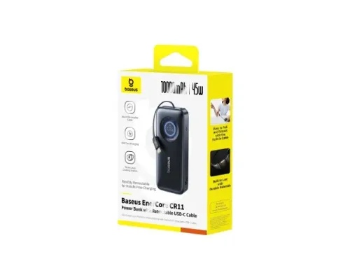 УМБ Baseus EnerCore CR11 Power Bank with Retractable Cable 10 000 mAh 45W Black E0027G00 mag-6932172691936147238