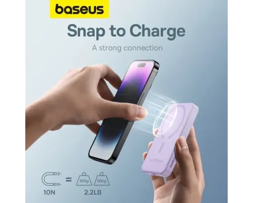 УМБ Baseus Magnetic Mini Wireless Fast Charge 5 000 mAh 20W Purple P10022107513-00 mag-6932172636203145703