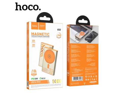 УМБ Hoco Q32 Bird PD20W wireless magnetic power bank(5000mAh) Titanium gold mag-6942007634083143168