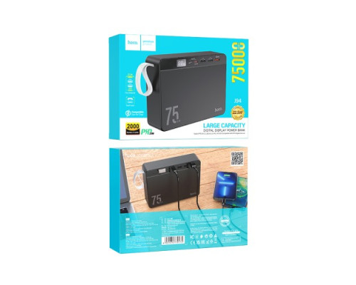 УМБ Hoco J94 Overlord 22.5W fully compatible PD20W/QC/LCD 75 000mAh Black mag-6931474779175140491