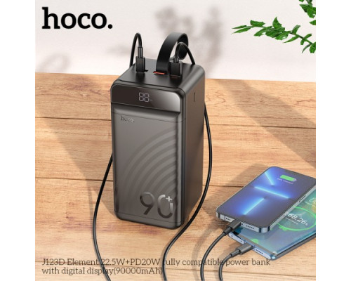 УМБ Hoco J123D Element 22.5W+PD20W fully compatible with LCD and LED-lamp 90 000mAh Black mag-6942007612104132535