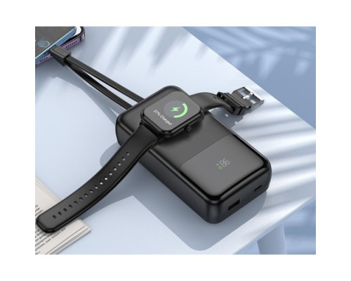 УМБ Hoco Q28A Victory 22.5W+PD20W fully compatible with watch charging cable 20 000mAh Black mag-6942007629386141174