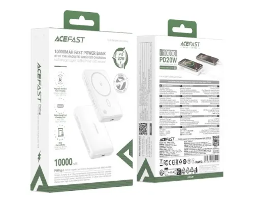 УМБ ACEFAST M26 PD20W MagSafe fast wireless charging power bank 10 000 mAh White mag-6974316285212153342