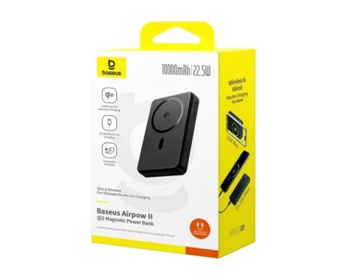 УМБ Baseus Airpow Ⅱ Qi2 Magnetic Power Bank 10000mAh 22.5W Black P10080000123-00 mag-6932172676988153205